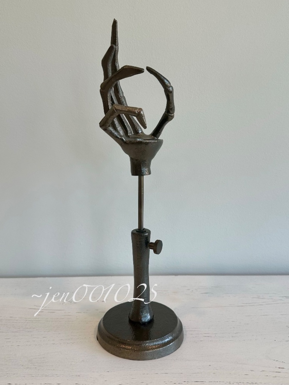 Skeleton Hand Adjustable Taper Candle Holder Aluminum Black - Threshold - Picture 5 of 13